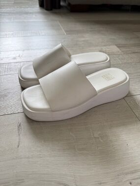 White Platform Slide Sandals | size 5